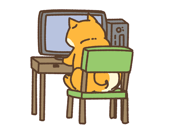 猫背のイラスト 